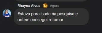 Depoimento de uma participante da Oficina de Leitura e Escrita